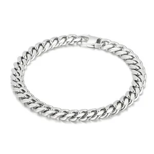 Cuban Link Chain Necklace And Bracelet 316L Stainless Steel Hip Hop Rock Polished Jewelry For Men Women