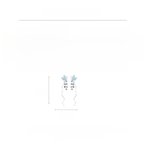 Guide des tailles des boucles d'oreilles papillon avec hauteur 7cm et largeur 1,5cm