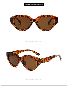 Detailed views of tortoise cat eye sunglasses with coffee lenses and thick frames