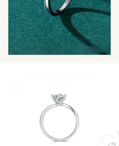 Macro detail of S925 sterling silver ring featuring twisted band and sparkling solitaire stone