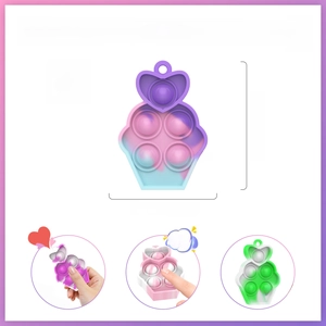 Detailed dimensions of ice cream shaped mini silicone pop fidget toy with 6.5g weight