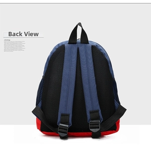 Detail showing breathable mesh back panel and adjustable shoulder straps on the kids backpack