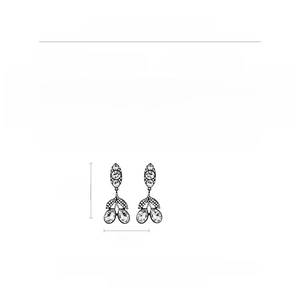 Tableau détaillé de taille et poids pour boucles d'oreilles vintage avec cristaux