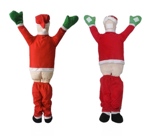 Funny Santa Claus hanging decoration showing front and back view with drop-down pants