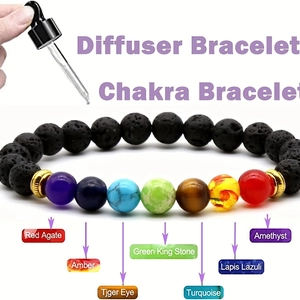 Bracciale chakra in pietra lavica con infusione di oli essenziali e pietre naturali