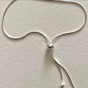 S925 sterling silver minimalist snake chain bracelet with adjustable slide clasp closure