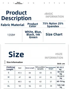 Detailed size guide and fabric composition for women's slim fitness yoga jacket