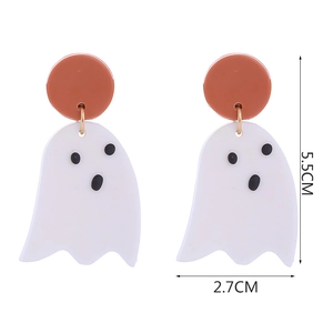 Dimensioni orecchini fantasma che mostrano 5,5cm di altezza e 2,7cm di larghezza