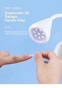 Détail de la lampe UV portable 9 LED durcissant les ongles avec col réglable à 360 degrés