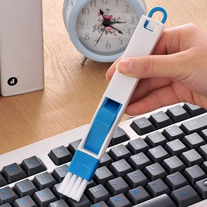 2-in-1 window groove and computer keyboard cleaning brush with dustpan set for gaps