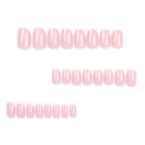 Faux ongles French classiques rose tendre finition brillante, lot de 24 pièces