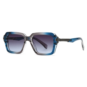Classic aviator square sunglasses with gradient lenses and textured metal temples