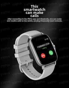 Detail of Y13 smartwatch with grey strap showing Bluetooth calling feature on screen