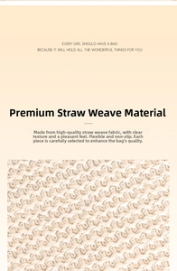 Detailaufnahme des gewebten Strohgewebes mit der natürlichen Textur der Clutch-Tasche