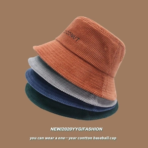 Corduroy bucket hat collection with Coconut embroidery in vibrant autumn colors