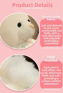 Détail de la texture de l'ours en peluche et rembourrage en fibre de coton PP doux