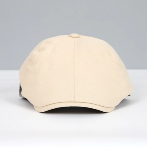 Classic beige cotton canvas duckbill cap for men and women in casual streetwear style