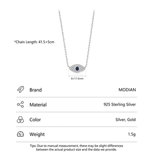 Elegant 925 sterling silver evil eye pendant necklace with sparkling cubic zirconia