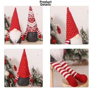 Détails de gnomes de Noël nordiques avec bonnets à flocons et barbes en fausse fourrure