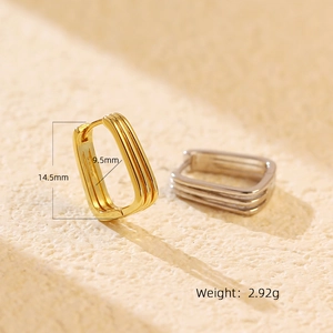 Minimalist geometric S925 silver hoop earrings in gold and silver finish for women