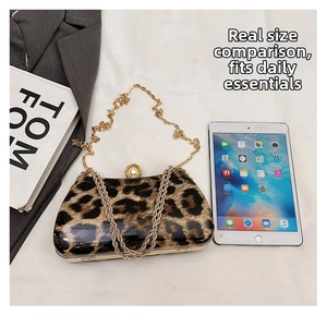 Leopard print box bag shown with iPad to demonstrate daily storage capacity