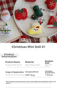 Miniature Christmas fabric plush toys including Santa and tree for DIY floral decorations