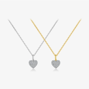 Heart Pendant Necklace 925 Sterling Silver Sparkling Zircon Micro Pave Clavicle Chain Simple Elegant Jewelry For Women