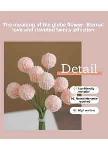 Detail of pink ping-pong chrysanthemum with realistic eco-friendly material and texture