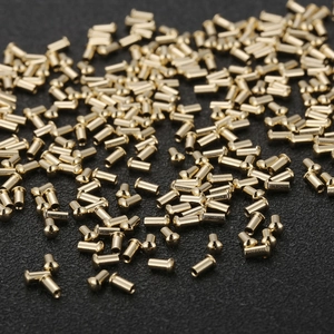 Golden stainless steel precision turned tubular rivets with flange for automatic lathes