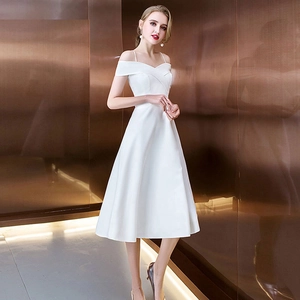 Robe Midi En Satin À Épaules Dénudées Et Col En V Pour Femmes Ligne A Élégante Soirée Cocktail Mariage Invité Avec Bretelles