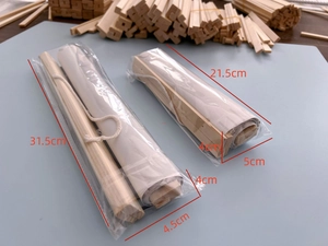 Detailed dimensions of wooden scroll hangers for cartoon wall charts and height rulers