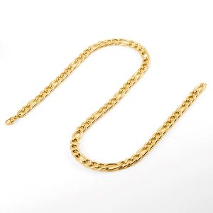 Classic 18K gold plated stainless steel curb chain necklace for men in hip-hop style