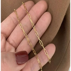 Minimalist 4mm stainless steel gold cross chain necklace for men and women