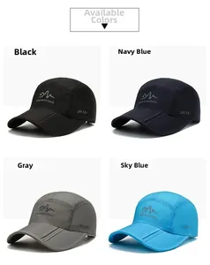 UPF 50+ sun protection quick-dry baseball caps shown in four versatile outdoor colors