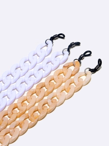 Set catene per occhiali in acrilico bianco e beige con effetto marmo