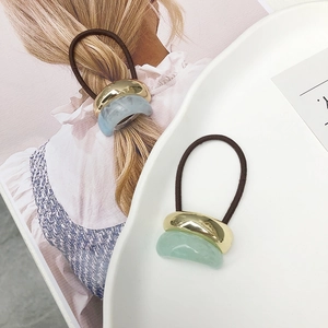 Minimalist Hair Ties Alloy Resin Patchwork High Elasticity Scrunchies Women Modern High Ponytail Bands Accessories