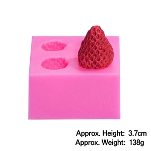 3D strawberry silicone cake mold for DIY baking and chocolate making, height 3.7cm