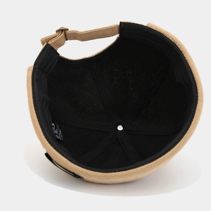 Khaki embroidered miki hat with inner black lining and brass adjustment buckle