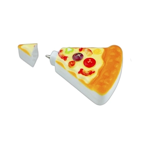 Creative pizza-shaped stress relief ballpoint pen with realistic food topping details