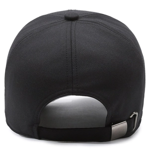 Casquette de baseball noire style business avec boucle réglable et texture sergé de coton