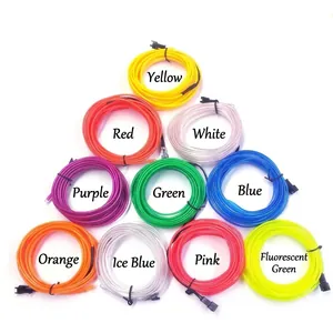 Ten-color EL wire kit with 3V battery pack for stage performance and DIY neon decorations