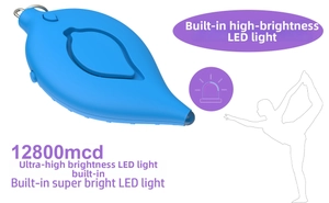 Leaf-shaped personal safety alarm featuring a bright built-in LED flashlight and keychain