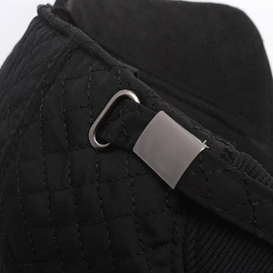 Winter men's quilted baseball cap with ear protection and adjustable metal buckle strap