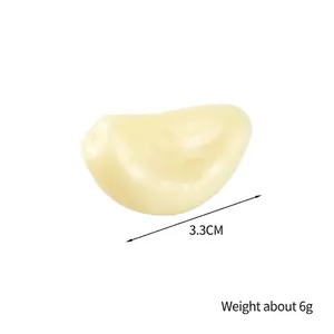 Realistisch PVC knoflookteen model voor fotografie, 3,3 cm groot en 6 g gewicht