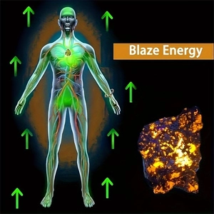 Blaze Energy natural fire stone bead bracelet with vibrant orange and blue crystal texture