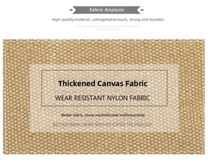 Detailed macro shot showing the wear-resistant thickened khaki canvas fabric texture