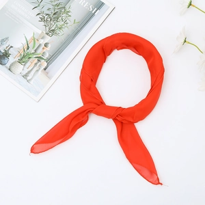 Solid red chiffon square scarf 65x65cm for women dancing or artistic performance decor