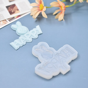 Silikonform mit Happy Rabbit Muster für Kuchenbacken und Schokoladendekoration