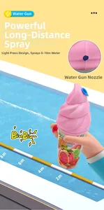 Detail of pink cream top ice cream water gun with 10m shooting range for kids