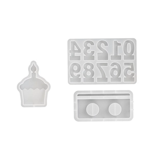 Kit de moules en silicone DIY pour cupcakes, chiffres 0-9 et bases de bougies